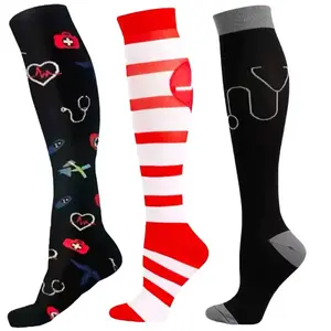 Compression Socks for Men Women Running Nurse Pain Relief Sports -3 Pairs, Professional Sports Socks with Enhanced Air Circulation