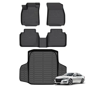 KELCSEECS Honda Accord & Accord Hybrid 2023-2026 Floor Mats & Cargo liners, All Weather Protection TPE Duty Non-Slip Custom Automotive Cargo Liners, Front & Rear Row & Trunk Mats, Accessories, Waterproof, Easy to Clean Eco-friendly Material Safe  Durable