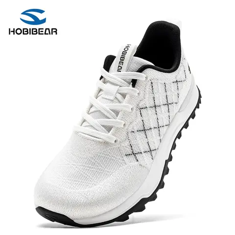 HOBIBEAR Women's Slip-On Casual Trainer Shoes - Barefoot Shoes Women, Breathable Low Top, Wide Round Toe Box, Lightweight Knit Fabric, Grippy Rubber Sole, Athletic Casual Runners for Gym Walking