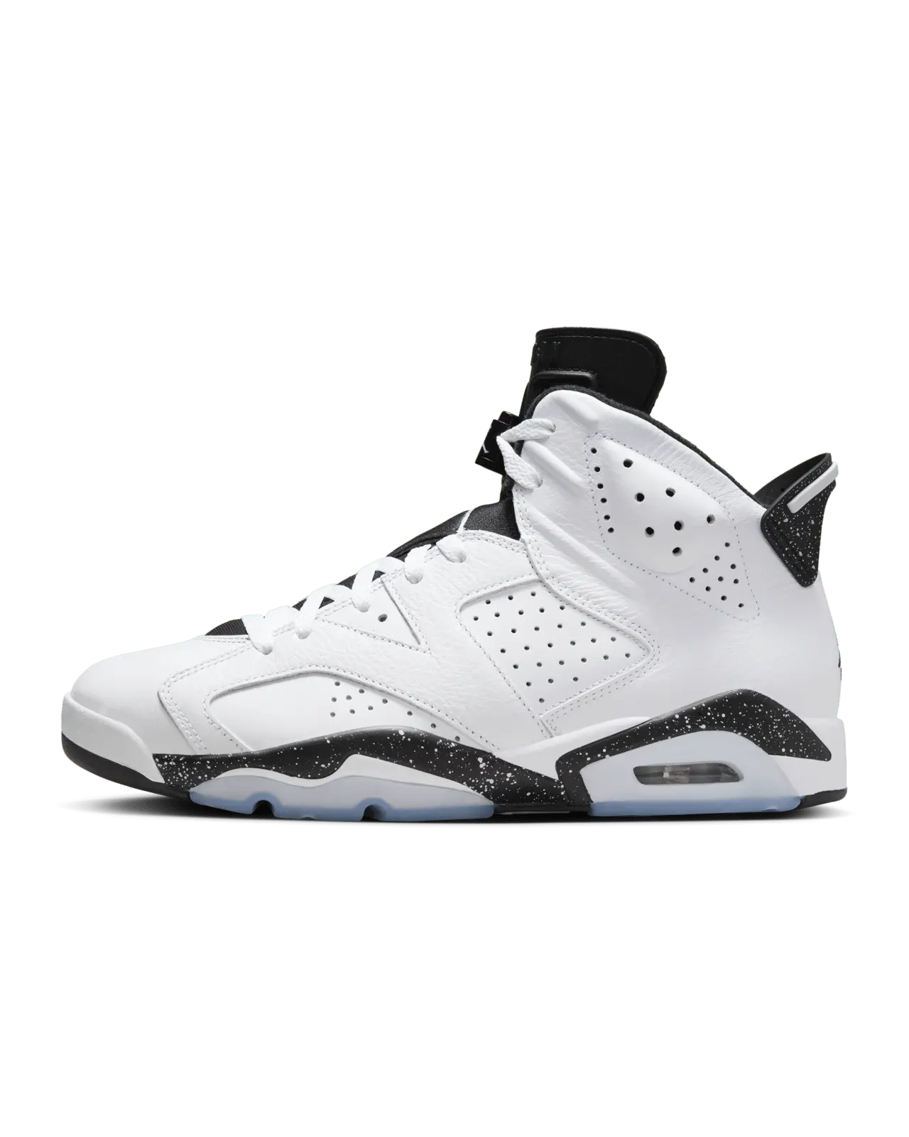 Men's Jordan 6 Retro Reverse Oreo Casual Sneakers - Classic White Base, Perforated Sides, Retro Design, Footwear for Sneaker Enthusiasts