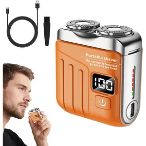 Lightweight Mini Luggage Portable Electric Shavers for Men USB Rechargeable Dual-Head Razor with High-Speed Quiet Motor & IPX7 Waterproof Design Ideal for Travel & Daily Use