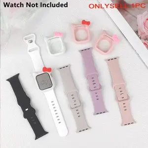 Cute Silicone Watch Band & Watch Case Set, Watch Band & Watch Case Set for Apple Watch 8 9 7 6 SE 5 4 3, Smart Watch Accessories, Wearable, Smartwatch Strap, Smart Watch Straps