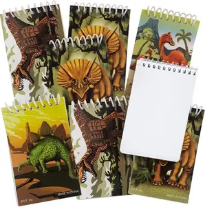 Mini Dinosaur Notebooks, Pack of 16, Small Spiral Notepads with Dino-Themed Covers, Cute Stationery Supplies for School and Office, Fun Birthday Party Favors, Goodie Bag Fillers for Kids
