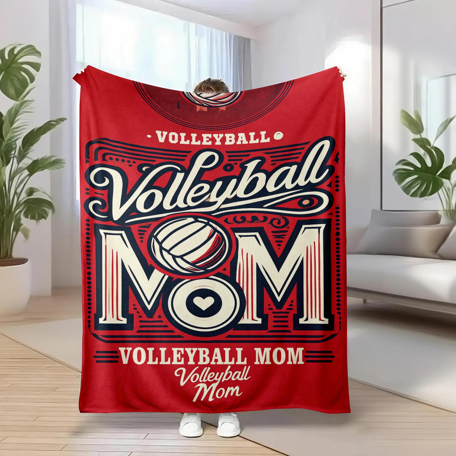 Volleyball Mom Soft Flannel Throw Blanket Ultra Plush Lightweight & Breathable for Car Sofa Bed Travel Camping All Seasons Gift mother meaningful heartfelt comfort day