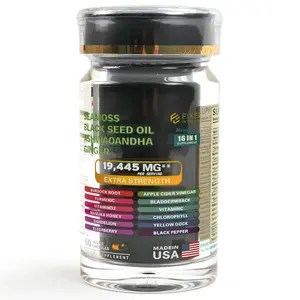 Fixed In Seconds Sea Moss Supplement - All-in-One Multivitamin with Black Seed Oil， ashwagandha, Turmeric,Bladderwrack,Burdock,Vitamin C/D3 and Premium Multimineral Blend- 60 Capsules - MADE IN USA，vitamins Suitable for Men and Women