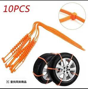 Universal Emergency Traction Snow Tire Chains Anti-Skid Nylon Cable Tie for Security Winter Driving Car Truck SUV 10PCS