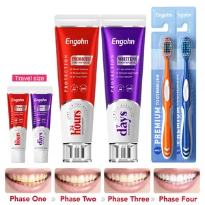Engohn 6 pcs Fluoride-Free Probiotic Toothpaste Set - 24h Fresh Breath, Gentle Whitening, Sensitive Tooth Care, Oral Hygiene Kit