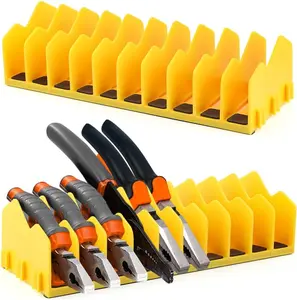 Plier Pro No-Slip Plier Organizer,2 Pcs Pliers Rack with Rubber Base,Holds 10-Tools of Any Size, Long-Lasting Tool Storage Box Rack for Pliers,Cutters,Other Small Tools(COLOR:yellow)
