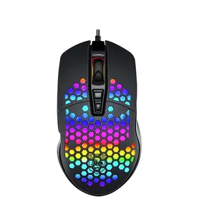 LexonElec Lightweight Gaming Mouse,RGB Backlit Mice with 7 Buttons Programmable Driver,PAW3325 6400DPI Mice,Ultralight Honeycomb Shell Mouse for PC Gamers and Xbox and PS4 Users(Black)