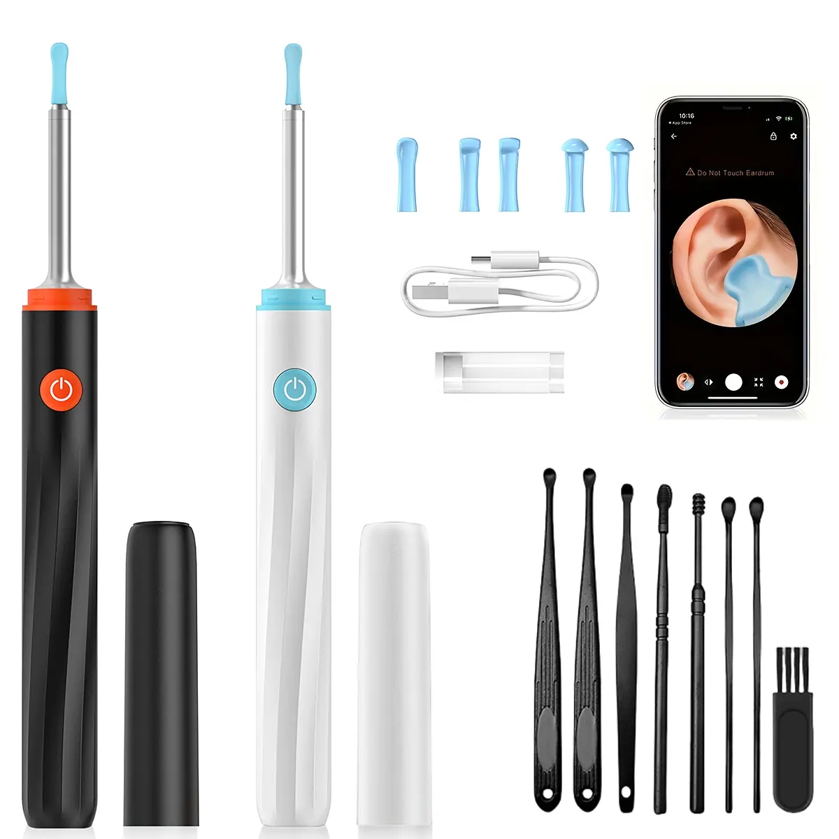 Visual Earwax Remover Tool with Light & Camera, Wireless Rechargeable Ear Cleaner, Compatible with All Mobile Phones, Safe & Effective Cleaning
