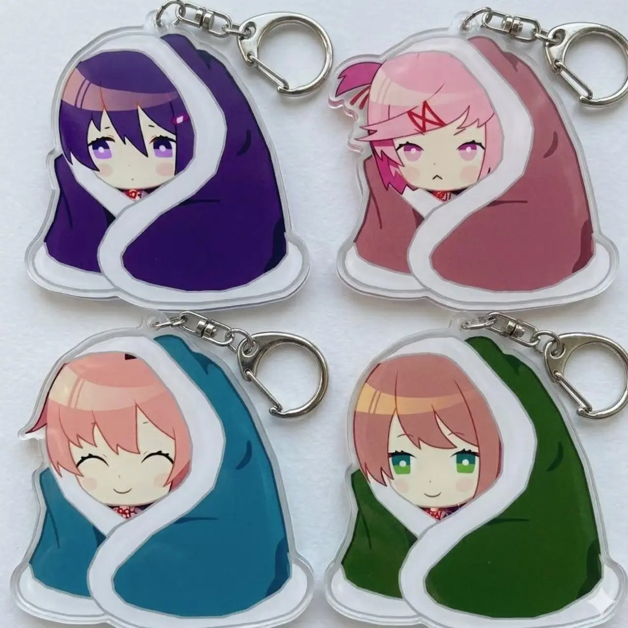 DDLC Acrylic Keychain, Monika Natsuki Yuri Sayori Bag Charm, Anime Game Art keyring