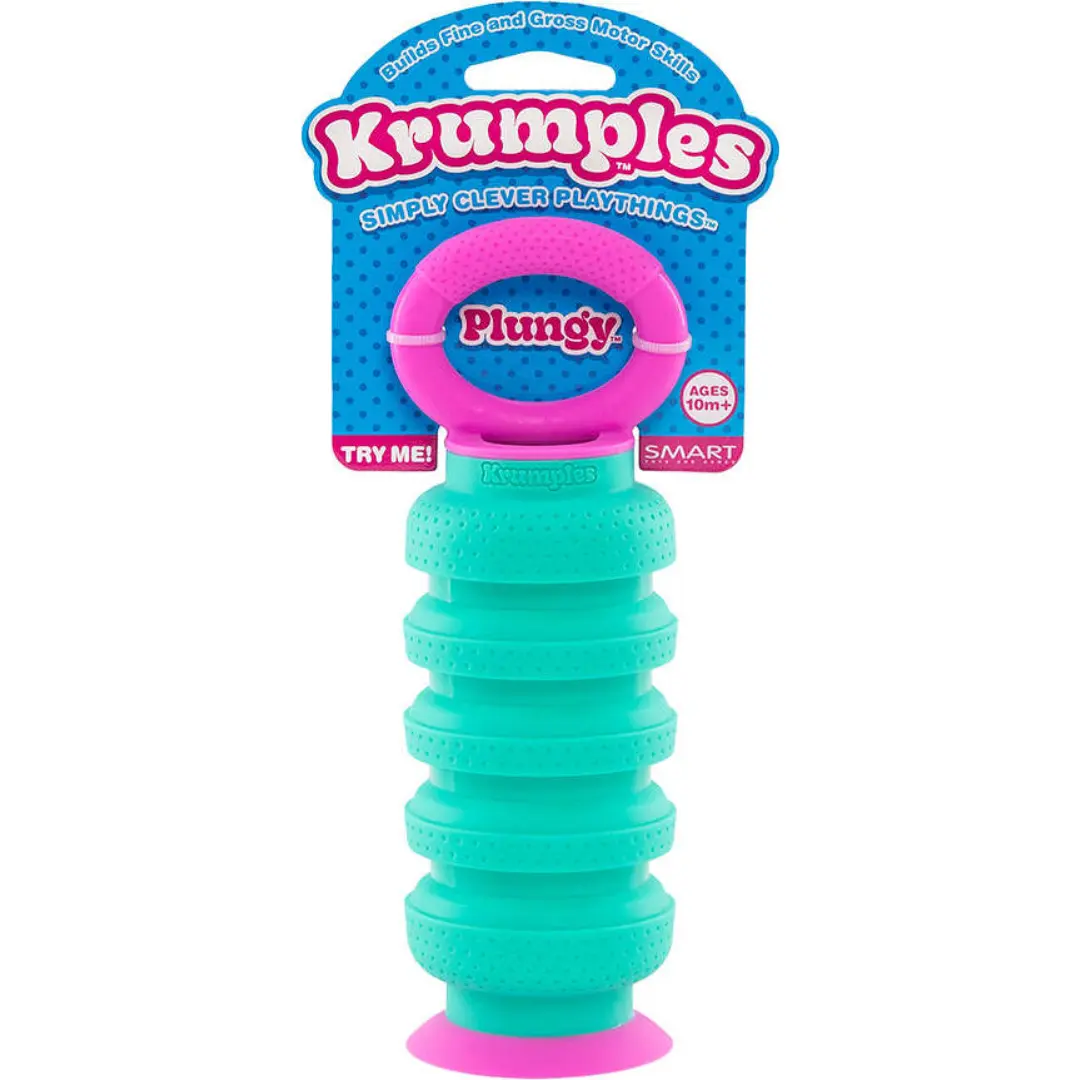 Krumples Plungy fidget toy (Green/Teal)
