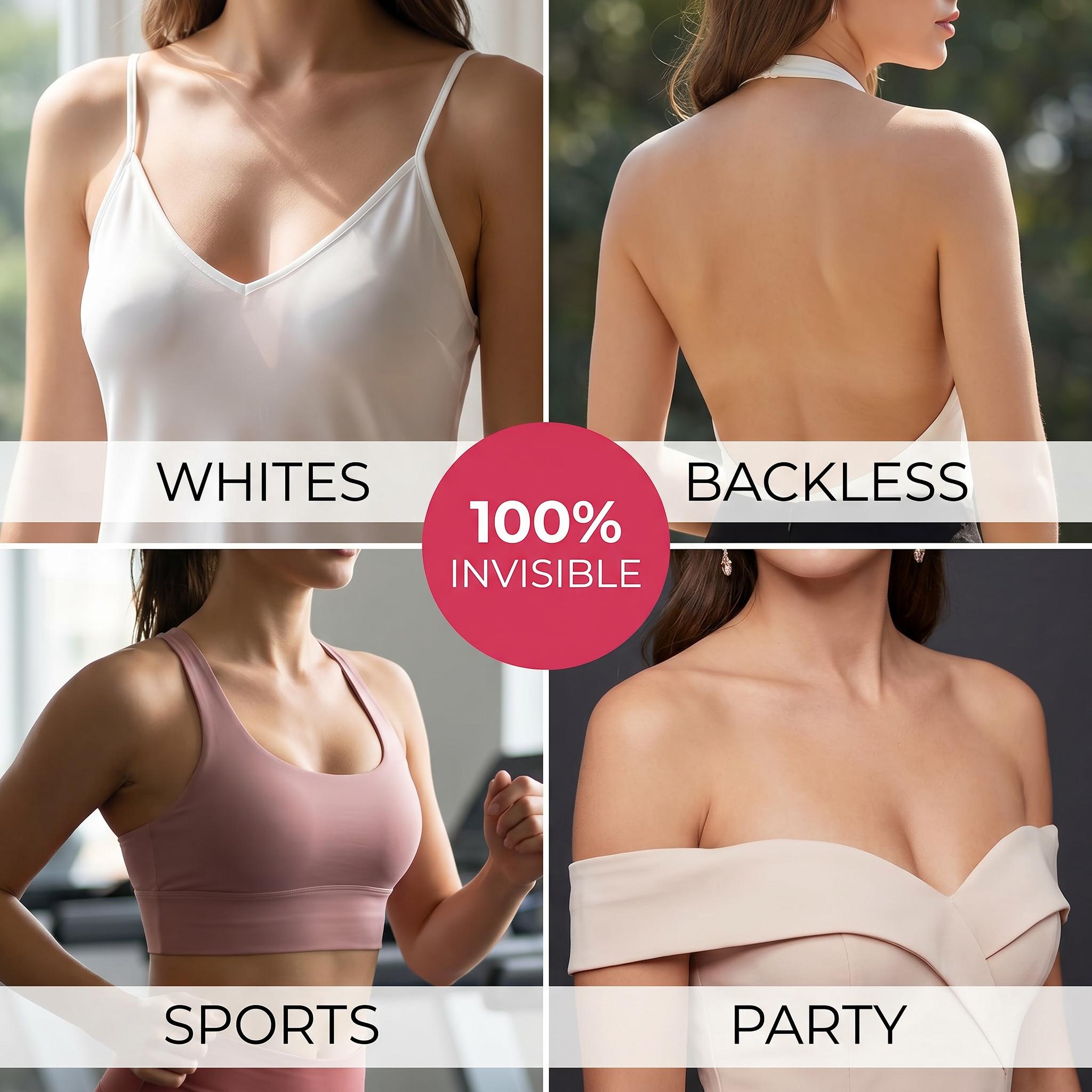 Medical Grade Non Toxic Silicone Sticky Circles Womenswear Underwear Full Coverage Seamless Adhesive Bra Pads Reusable Nip Nook Pasties for Women Anti Chafing Invisible Breast Covers Lifters Washable 10 Wears