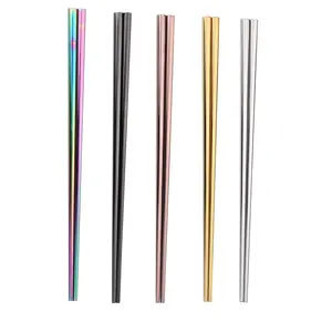 5 Pairs Metal Chopsticks Reusable Dishwasher Safe 304 Stainless Steel Chopsticks Set 8.8 Inch Lightweight Chopsticks Stainless Steel for Sushi Noodles Kitchen Dining Dinnerware Kitchenware