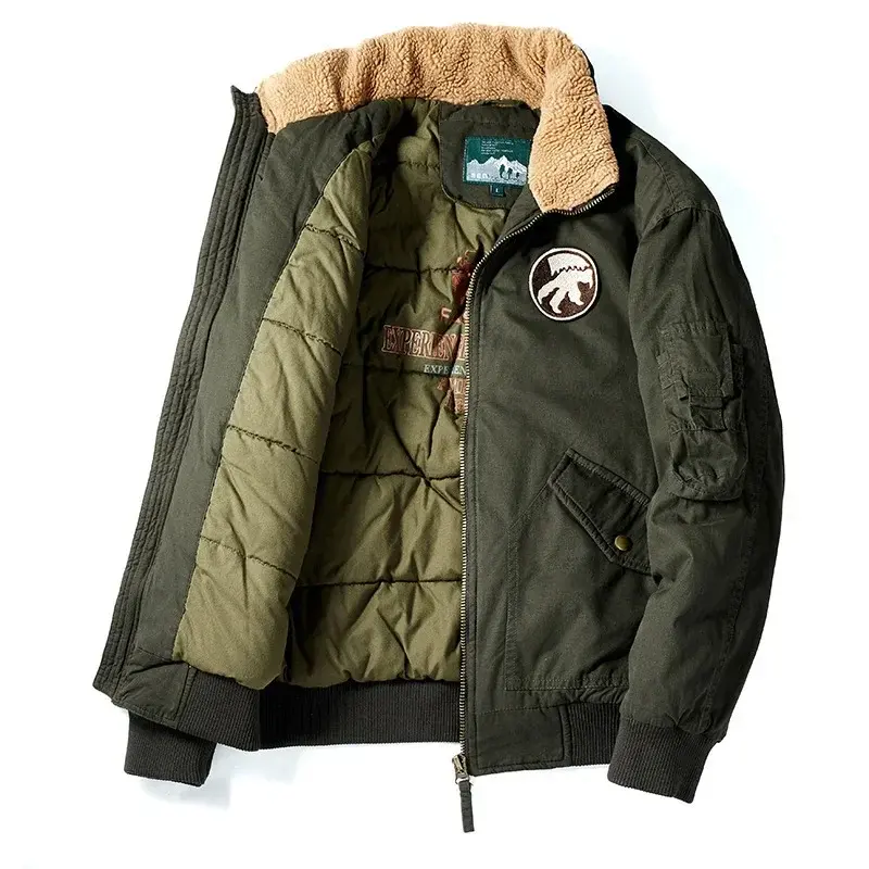 New winter men's aviator jacket casual High-quality men's coat winter coat Batman jacket Thickened warm Parker coat 5XL