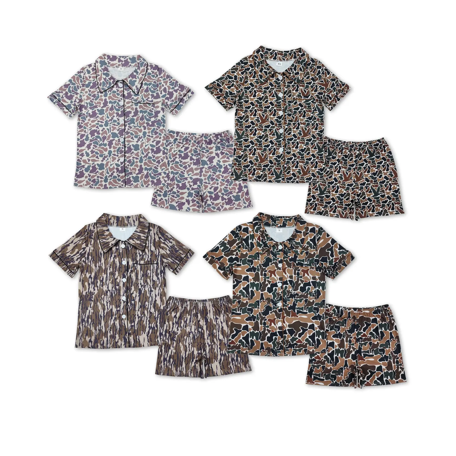Women's Soft Cotton Camouflage Print Short-Sleeve Army-Style Lightweight Summer Pajama Sets for Women - Breathable Top, Comfy Fabric Loungewear Nightwear for Casual Use, Pajama Sets Women