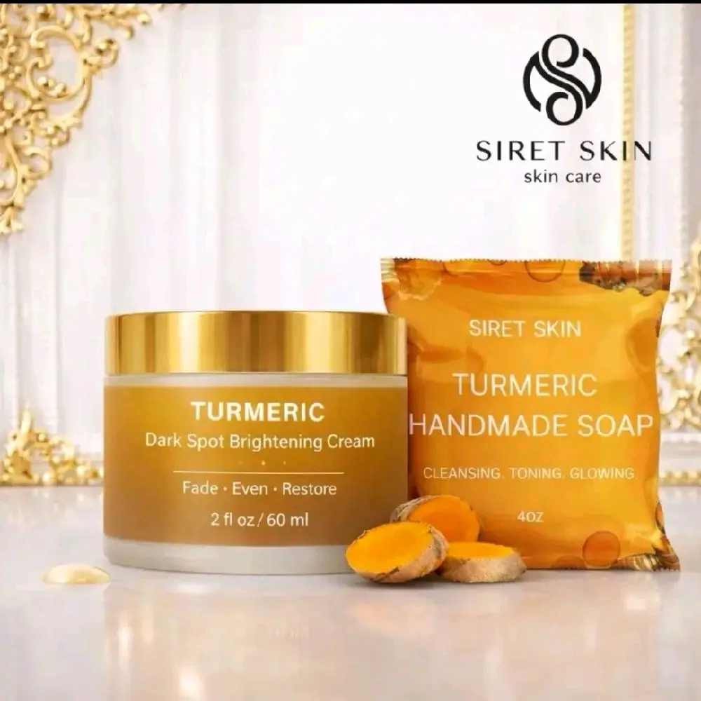 Turmeric Cream for the Appearance of Dark Spots 2oz + Turmeric Soap