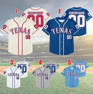 Custom Name & Number Texas Baseball Team Jersey, Jersey For Fan, Baseball Lovers 8425MD37