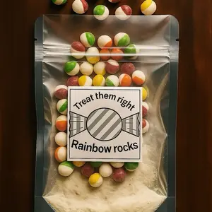 Freeze-Dried Rainbow Rocks large 3oz small 1.5oz Sweet Snack Candy Fruity Crunchy Favors - Light Crisp Packed with Flavor Resealable Bag
