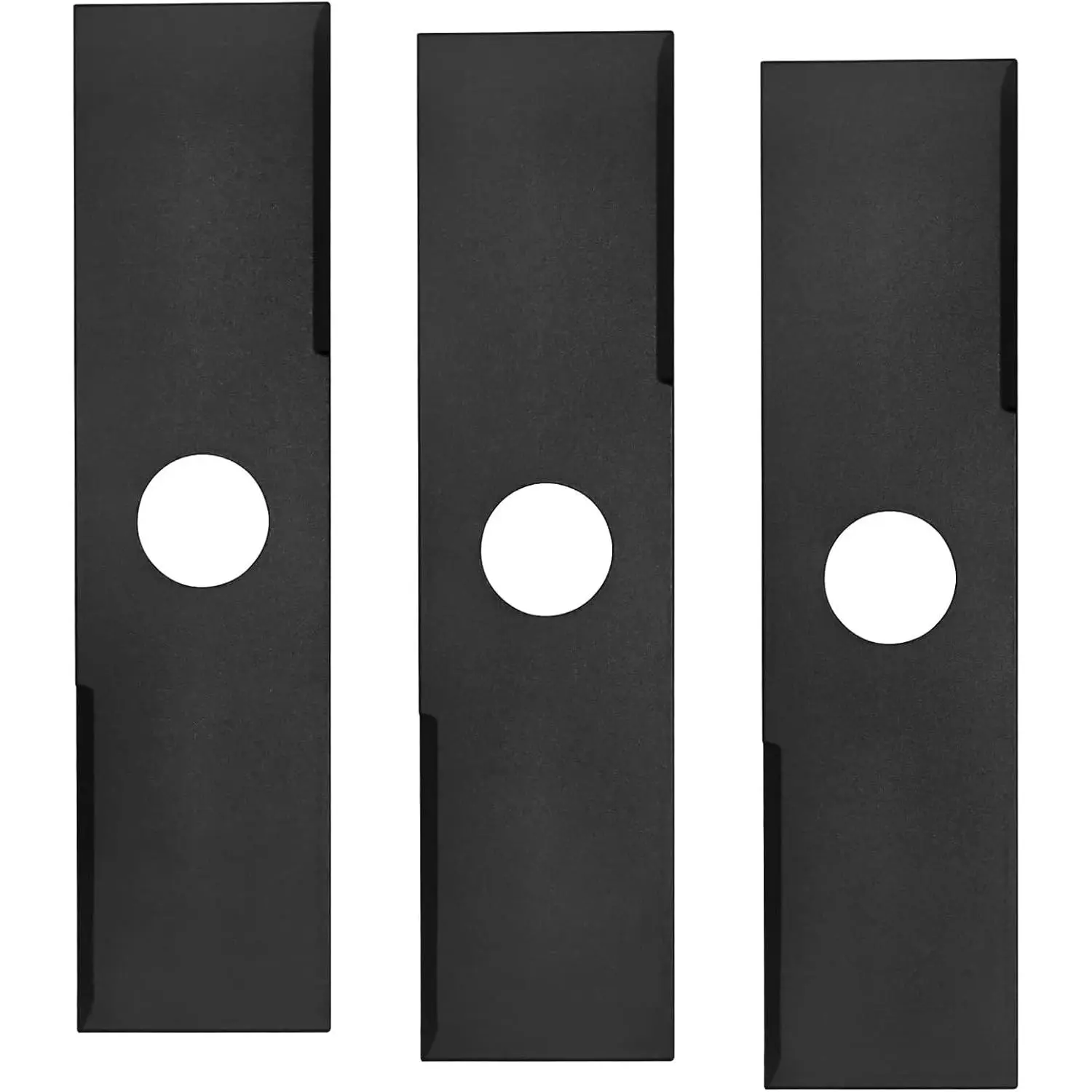 Heavy Duty Reversible Lawn Trimmer Edger, 3-Count Black Coated Steel Edging Blades, 8x2 Inches with 1-Inch Center Hole