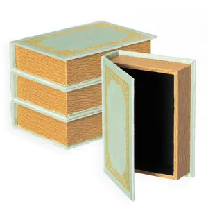 Vintiquewise QI003691.AG.4 Vintiquewise Set of 4 Vintage Decorative Storage Boxes Wedding, Keepsake, Jewelry, Craft, or Table Decor, Antique Green