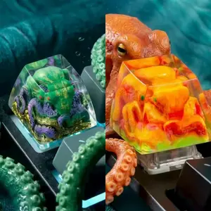 Handmade Epoxy Resin Keycaps, Deep Sea Tentacle Design for Cherry Mx Keyboard, Perfect Gift for Dad, Boyfriend, Birthday Present
