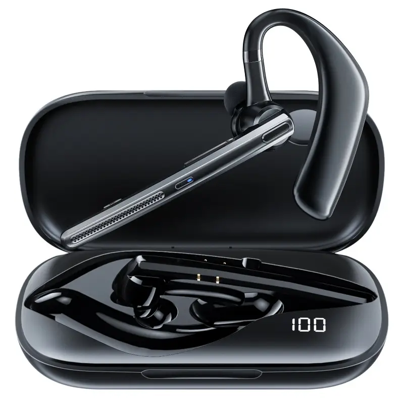 MANKIW Bluetooth Headset, Bluetooth Wireless Earpiece with mic Trucker Headset for Phone Case Office Phones with Built-in Microphone Manos Libres Nois