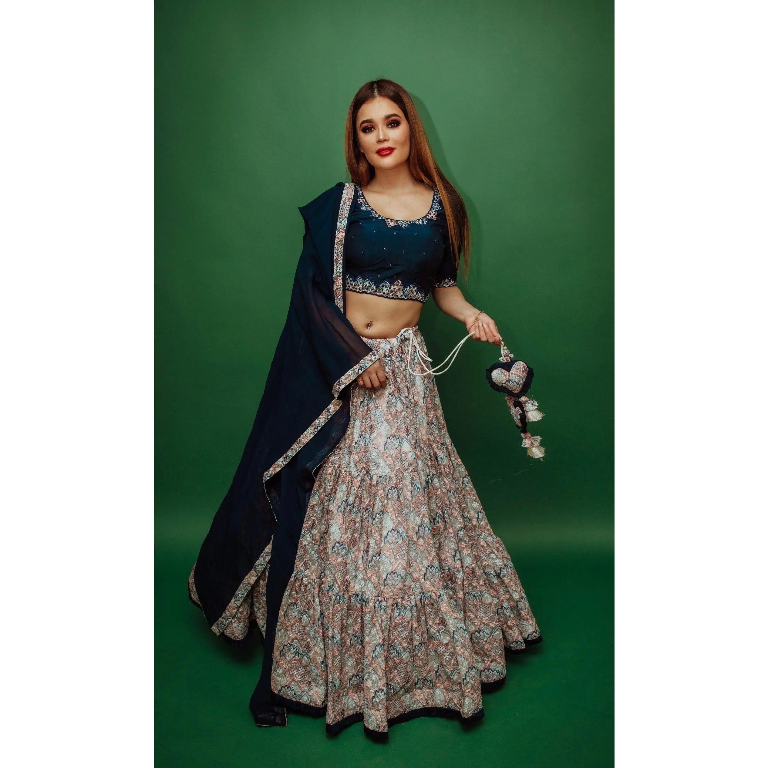 Multicolor Sequins Lehenga Set