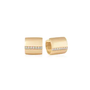 Ettika Rolled Up Stud Earrings – 18K Gold Plated Dainty CZ Jewelry, Minimalist Stud Earrings for Women, 0.75" Elegant Design