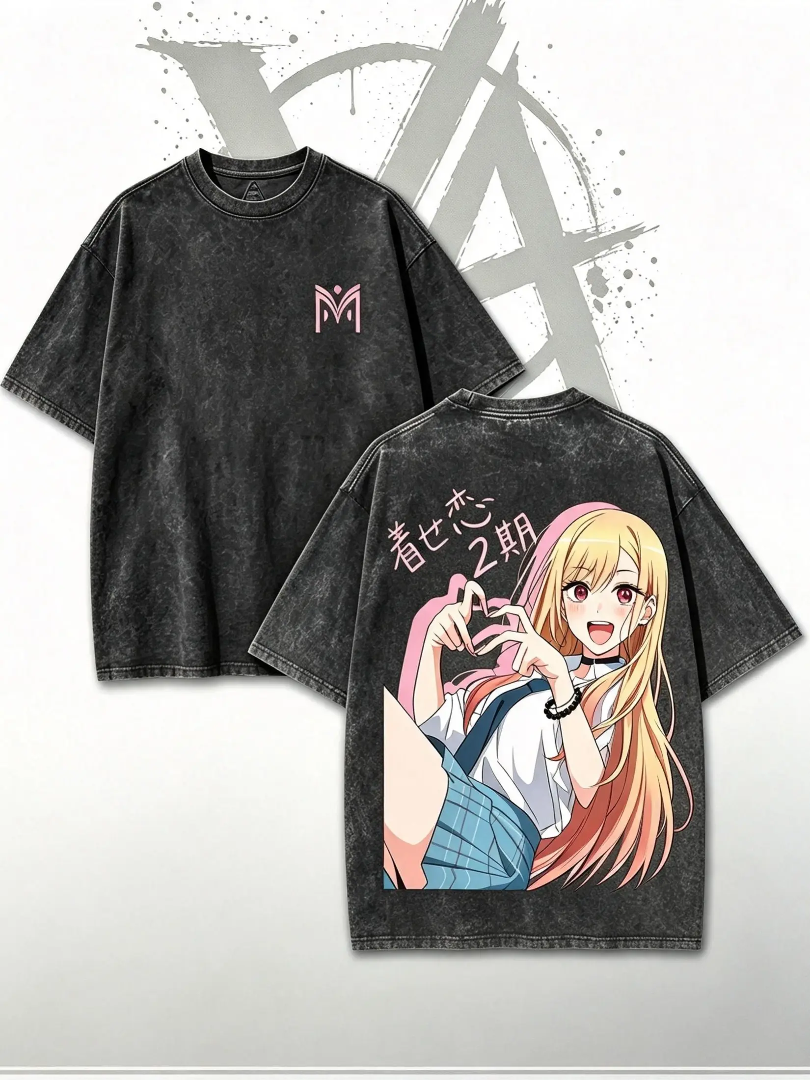 [AVT]Men's Casual Graphic T-Shirt My Dress-Up Darling Marin Kitagawa Anime Artwork,Vintage Washed Cotton ShortSleeve,acid gymwear merch,anime fan bleach merchandise,unisex retro movie lover,printing manga,oversized japanese y2k gife