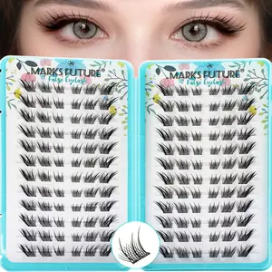 144 Self-Adhesive False Eyelashes, Cat Eye & Fox Eye Anime Style, C Curl Mixed Lengths 10-14mm, Reusable Beginner Lashes, Cool Makeup Accessory, High Quality Eyelashes