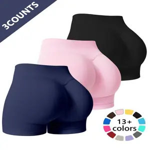 Women's Solid Color High Waist Gym Shorts, Breathable Comfortable Skinny Shorts for Yoga Gym Workout Running Cycling, Ladies Sportswear for Summer, Activewear, Athletic Shorts, Workout Clothes Women, Gym Exercise Activewear