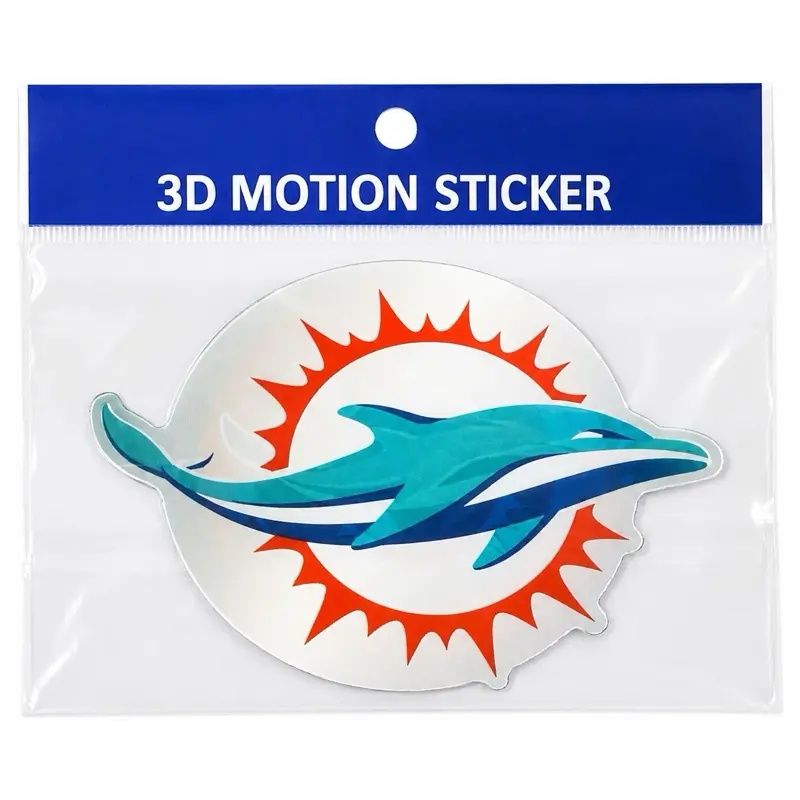 Miami Dolphins 3D Motion Sticker – Football Logo Lenticular Design