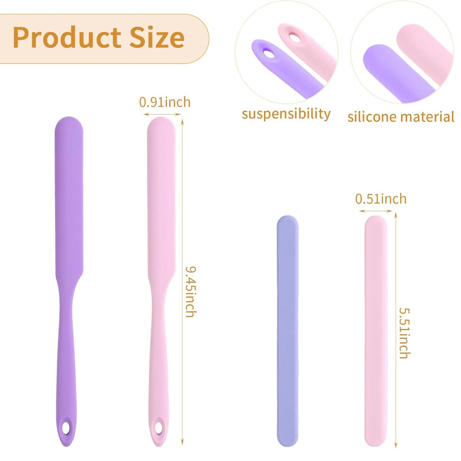 4PCS Silicone Wax Stick, Reusable Non Stick Waxing Applicator, Hair Removal Waxing Spatulas, Popsicle Sticks for Beauty Cosmetics Home Salon Body Use