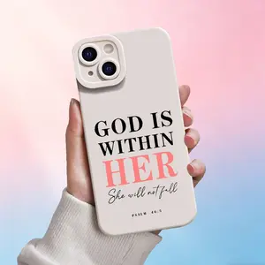 Christian Psalm 46:5 God Is Within Her Phone Case for iPhone 11 12 13 14 15 16 E 17 Pro Max Plus Air, Inspirational Bible Quote Slim Shockproof Protective Case, Religious Faith Gift For Women Girls