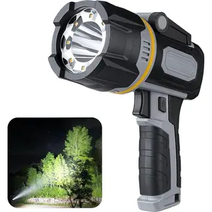 Rechargeable Spotlight 2000000 Lumen, Super Bright 9 LED Spotlight Flashlight with COB Light & Foldable Stand, Long Lasting Large Handheld Spot Light for Boating Camping Boat Marine