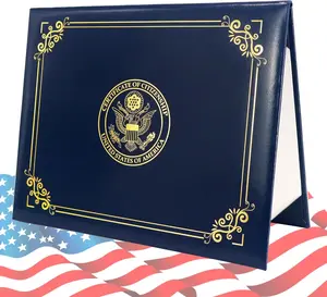 U.S. Citizenship and Naturalization Certificate Holder with Gold American Eagle Logo Cover, Padded Edition