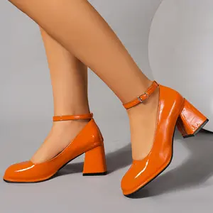 Mirror finish patent leather solid color texture high-heeled women's shoes online boutique girlfriend wife