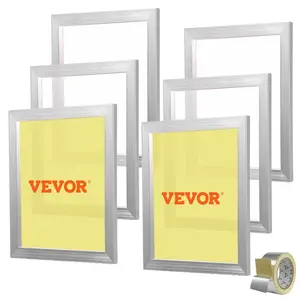 VEVOR Screen Printing Kit, 6 Pieces Aluminum Silk Screen Printing Frames, 10x14inch Silk Screen Printing Frame with 110 Count Mesh, High Tension Nylon Mesh and Sealing Tape for T-shirts DIY Printing