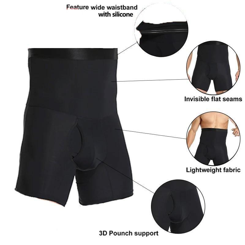 Men High Waist Shaperwear High elasticity Control Belly Panties Compression Underwear Abdomen Belly Shaper Shorts Plus Size