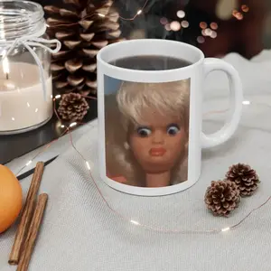 V2 Funny Disgusted DollFace Meme Cup, Doll Face, Sarcastic, Specific, Unique Doll Ceramic Hilarious Cup, Gifts, Funny Gift for Mom, Dad, Coworker or Friend