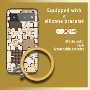 Cartoon Ring Phone Case For Google Pixel 6 Personality Protective Funny Creative Soft Case Cute Bracelet Dirt-resistant heat dissipation Solid Color Youth Back Cover Anti-knock