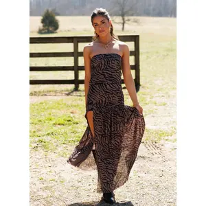 "It Girl" Strapless Zebra Print Dress
