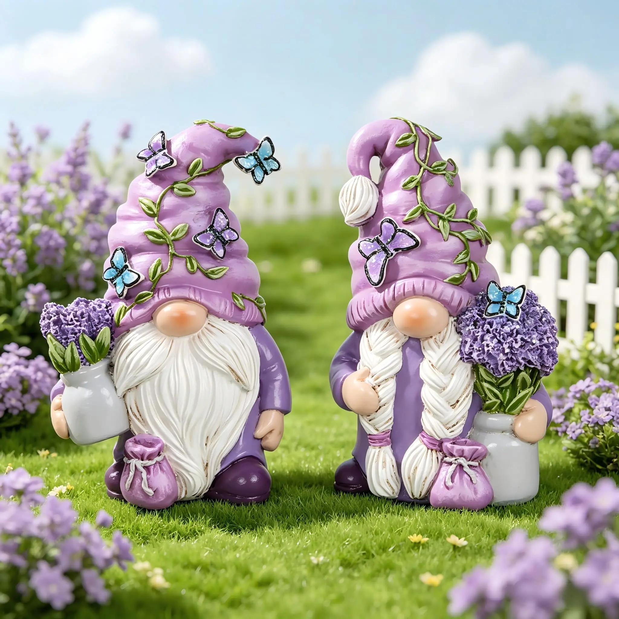 Lavender Dream gnome, Purple Lavender Swedish Tomte Dwarf Figurines, Spring Summer Fairy Garden Home Decor, Cute Scandinavian Elf Ornaments, Farmhouse Tabletop Decoration, Lavender Theme Gift for Bedroom Living Room Shelf Desk Decor home desk decor