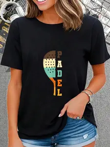 100% Cotton Padel Paddle Tennis Racquet Ball Vintage Colors T-Shirt