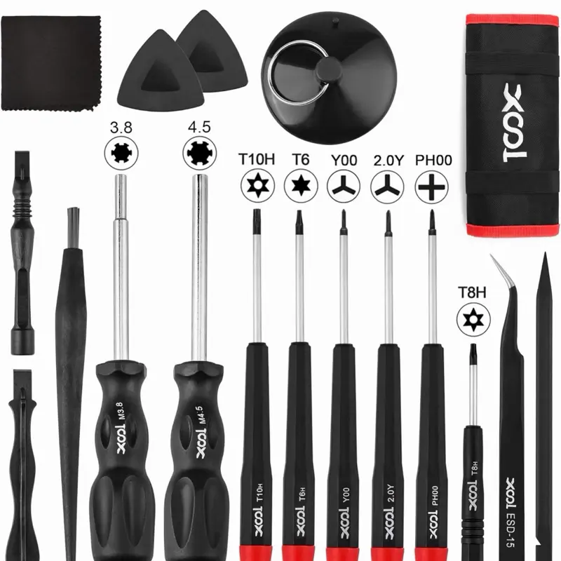 17-in-1 Gamebit & Tri-Wing Screwdriver Repair Tool Kit Compatible with Nintendo Switch Joy-Con Game Boy NES SNES Wii DS GBA 3.8mm & 4.5mm for GameCube Xbox PlayStation PS5 PS4 Consoles Controller
