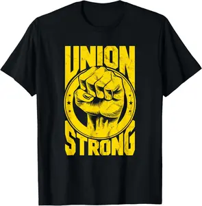 Vintage Proud Labor Day Workers Union Strong Fist T-Shirt Pure Cotton Graphic Tees Menswear Top: Gifts for Men & Women