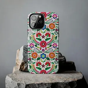 Mexican Flower Protective Cellphone Casing - Tough Cover for Handheld Devices, Mobile Phone Accessories, Compatible with iPhone 11/12/13/14/15/16/17 Pro, ProMax, Plus, Air Shell