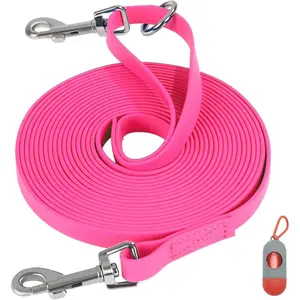 Waterproof Long Leash for Dogs Training 16FT/30FT/50FT, Long Dog Leash Heavy Duty Lead for Large Medium Small Dogs Outside Walking, Playing, Camping, or Yard(Pink 30FT)