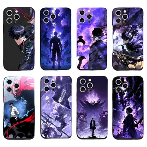 Solo Leveling Anime Sung Jin-Woo Phone Cases For iPhone 17 Promax Pro Air 16 Plus 15 14 13 12 Black TPU Shockproof Protective Cover Gift For Birthday Christmas Halloween